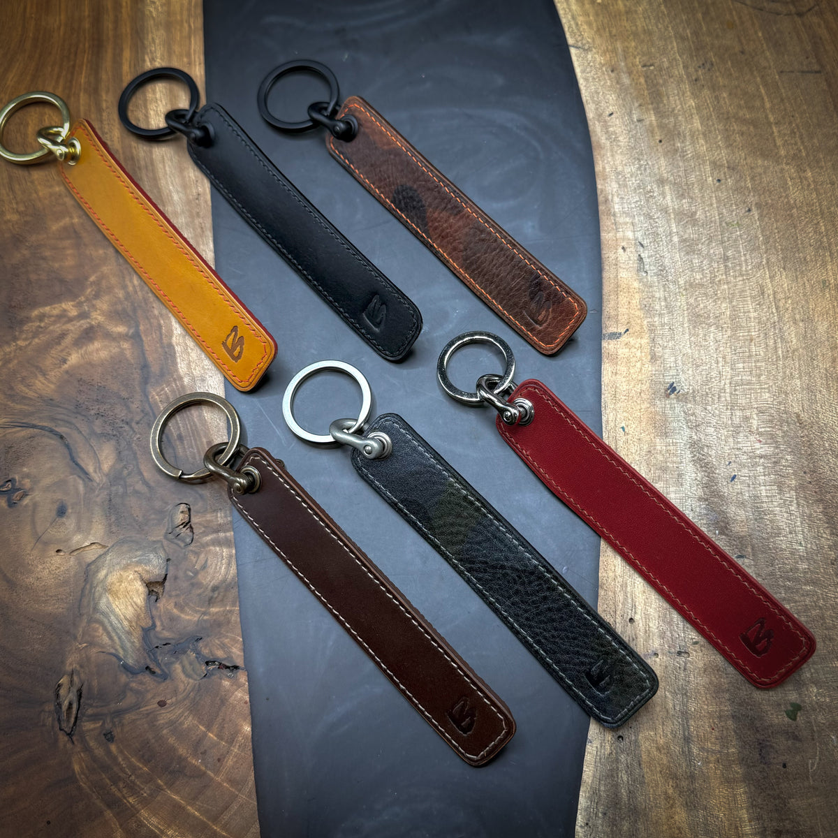 Salvaged Exotic Leather Motorcycle Key Tag – Boos Leather