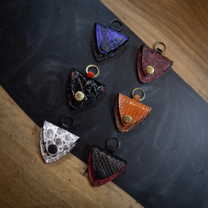 Salvaged Exotic Leather Guitar Pick Holders