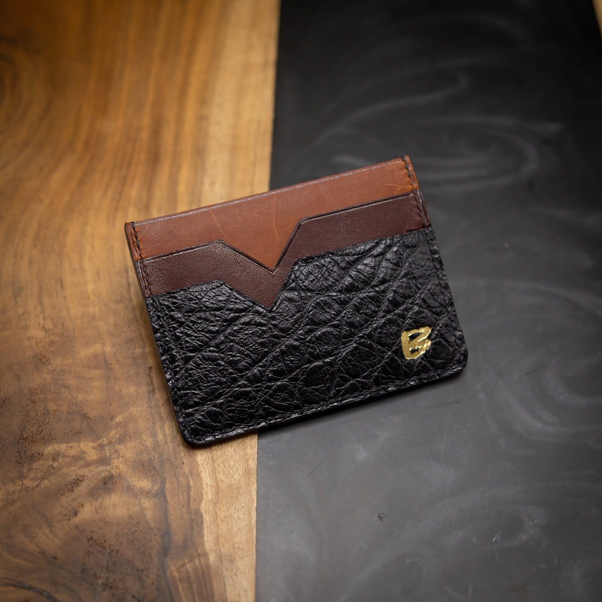 Tortoiseshell | Hand-dyed American Alligator Card Wallet – Boos