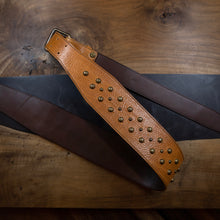 Missouri Tan | Studded Leather Vintage Style Guitar Strap