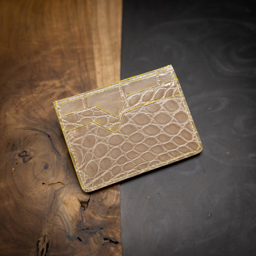 Sand | Full American Alligator Card Wallet