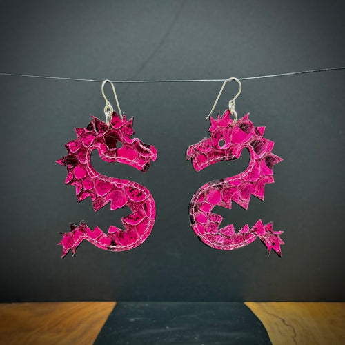 Dragons | Salvaged Exotic Leather Earrings