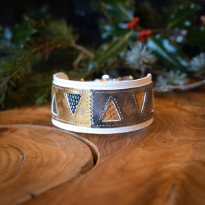 Tinsel | Holiday Collection | Exotic Inlay Leather Dog Collar