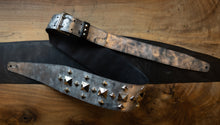 Tarnished Silver | Studded Leather Vintage Style Guitar Strap