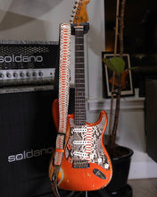 Brushed Neon Orange | Python Vintage Style Guitar Strap
