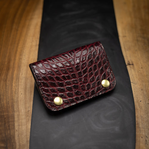 Oxblood | Hand-dyed American Alligator Snap Pouch Wallet