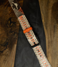 Brushed Neon Orange | Python Vintage Style Guitar Strap