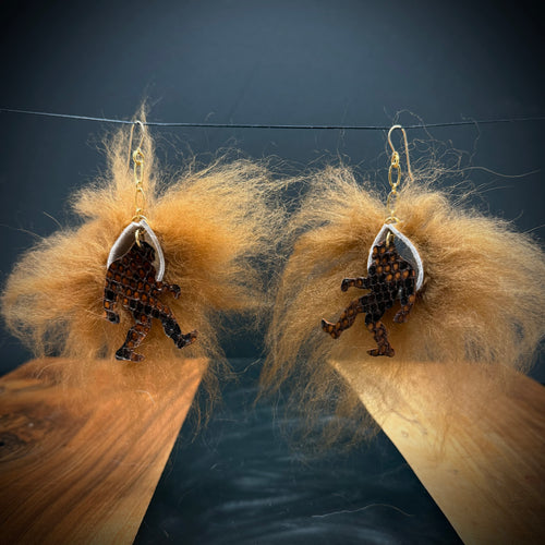 Sasquatch | Salvaged Exotic Leather Earrings