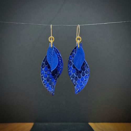 Leaves | Salvaged Exotic Leather Earrings