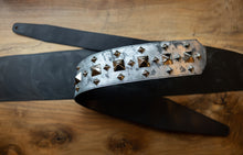 Tarnished Silver | Studded Leather Vintage Style Guitar Strap