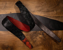 Black & Red Skull | Arapaima Leather Vintage Style Guitar Strap