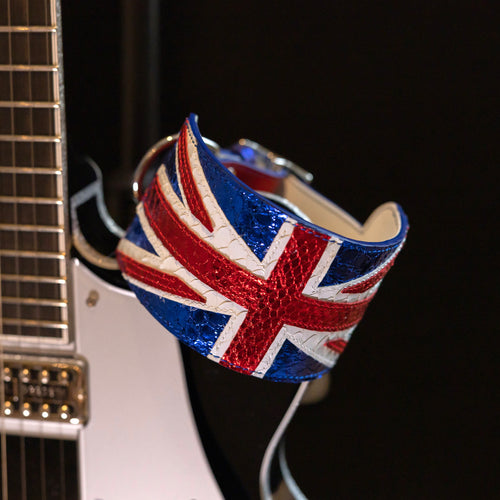 Reserved for London | Union Jack Python Panel Dog Collar