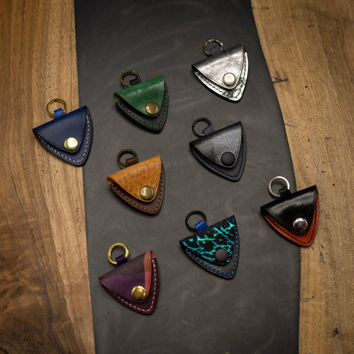 Salvaged Leather Guitar Pick Holders
