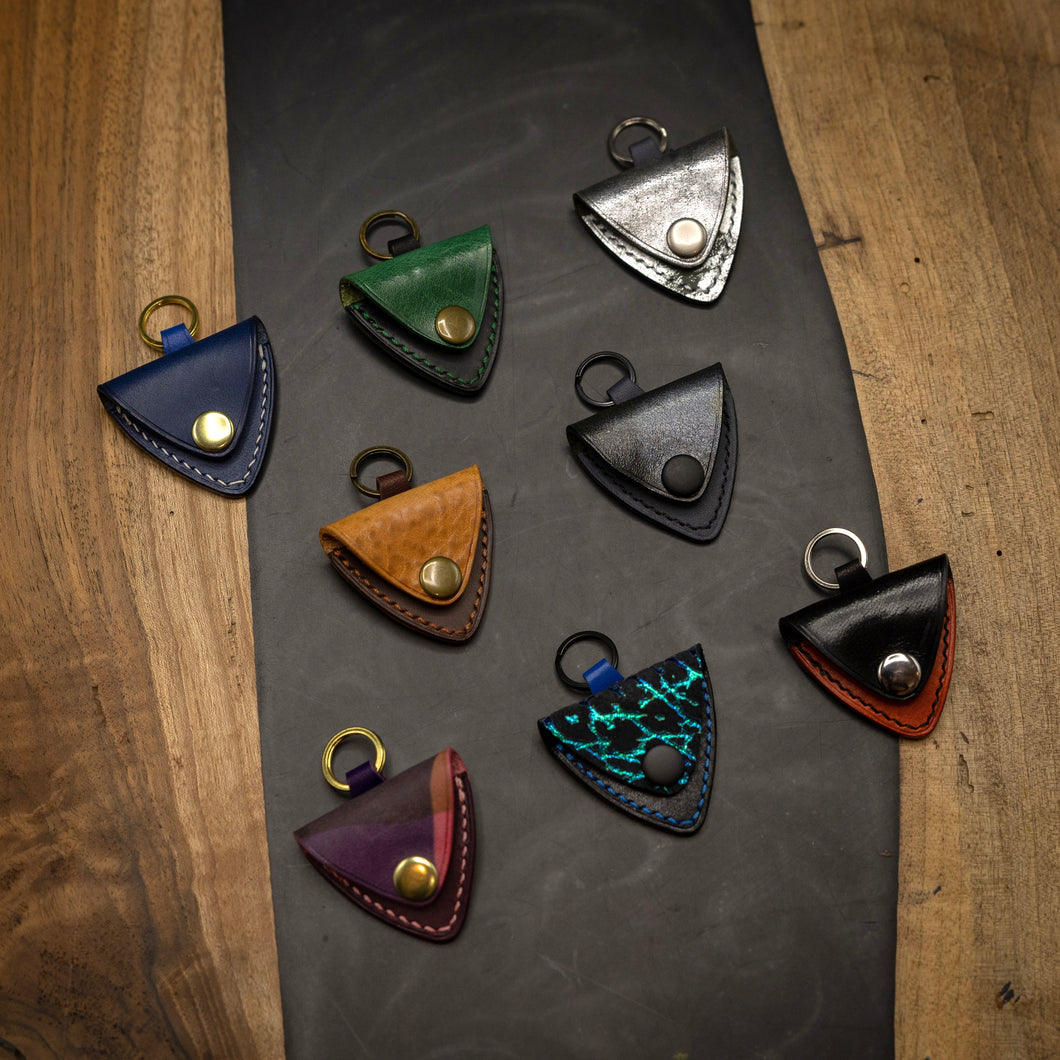 Salvaged Leather Guitar Pick Holders
