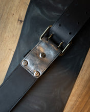 Tarnished Silver | Studded Leather Vintage Style Guitar Strap