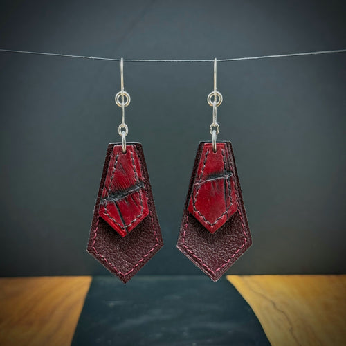 Coffins | Salvaged Exotic Leather Earrings