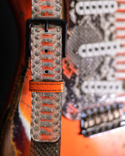 Brushed Neon Orange | Python Vintage Style Guitar Strap