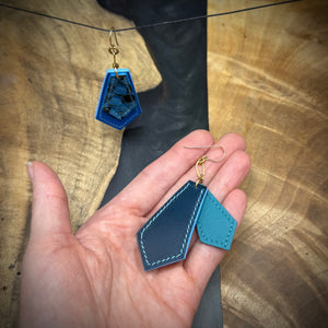 Coffins | Salvaged Exotic Leather Earrings