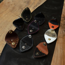 Salvaged Exotic Leather Guitar Pick Holders
