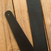 SAMPLE—Black | Kangaroo Leather Fixed Length Guitar Strap