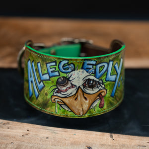 Allegedly… | Kangaroo Leather Art Dog Collar