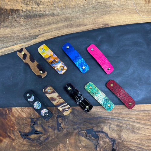 UPCYCLED | Mini Exotic Leather Barettes