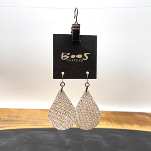 Silver Shimmer Lizard | Exotic Leather Earrings