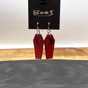 Red Goatskin | Leather Earrings