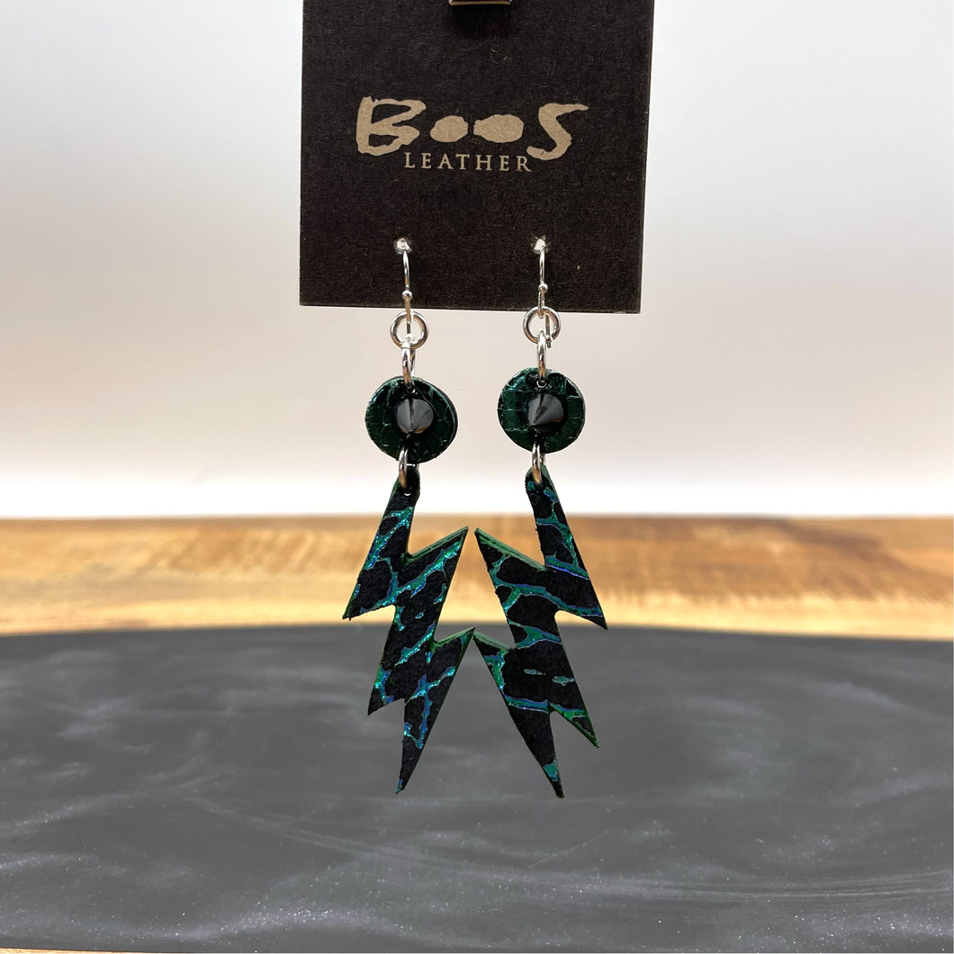 Dark Unicorn Cowhide | Leather Earrings