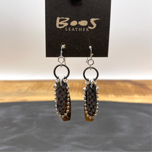 Gunmetal Python | Exotic Leather Earrings