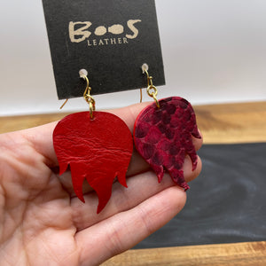Red Python | Exotic Leather Earrings