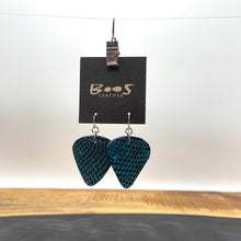 Teal Lizard | Exotic Leather Earrings