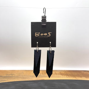Black Lizard | Exotic Leather Earrings