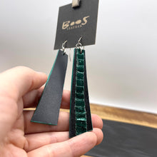 Metallic Green Python | Exotic Leather Earrings