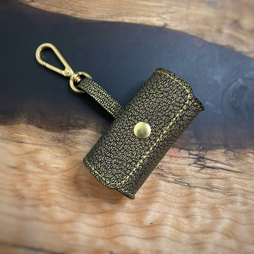 Antique Gold | French Goatskin Poop Bag Holder