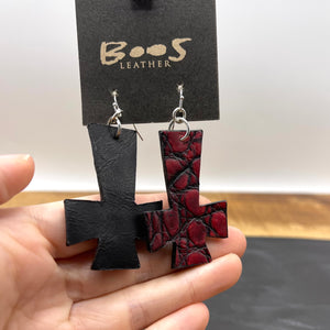 Antique Red Alligator | Exotic Leather Earrings