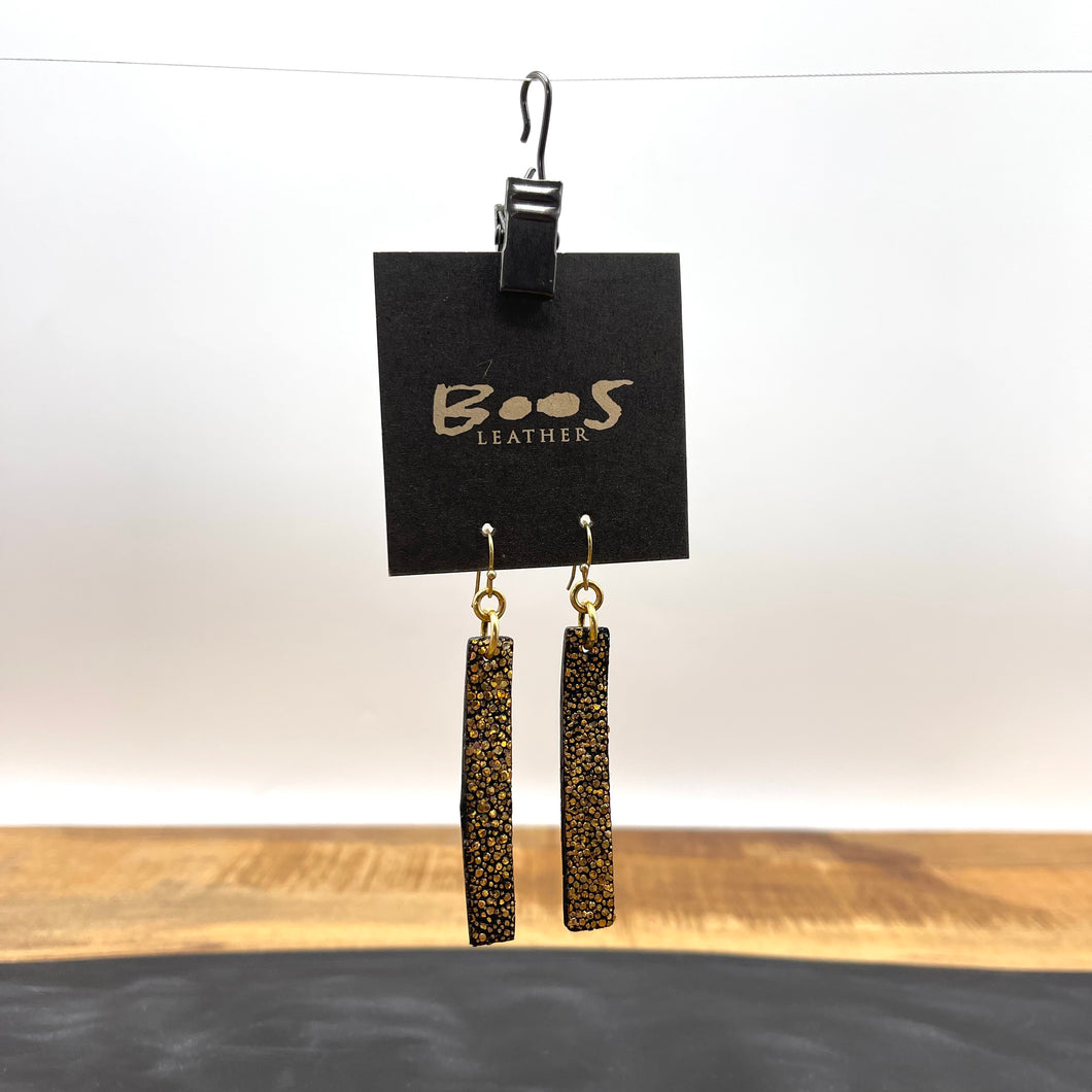 Gold Stingray | Exotic Leather Earrings