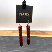 Red Alligator & Black Python | Exotic Leather Earrings