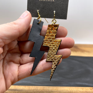 Gold Python | Exotic Leather Earrings