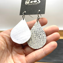 Silver Shimmer Lizard | Exotic Leather Earrings