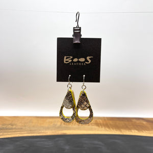 Gold Shimmer Python | Exotic Leather Earrings