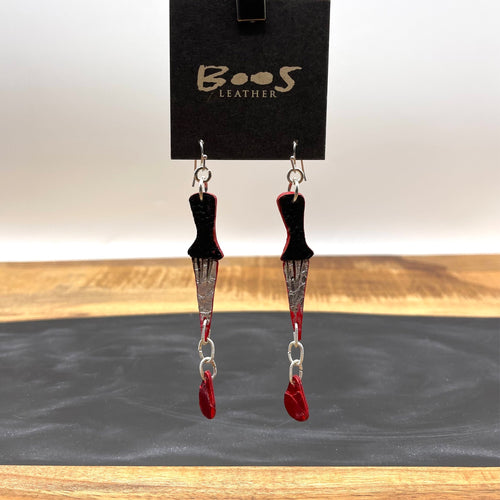Python Knives | Exotic Leather Earrings