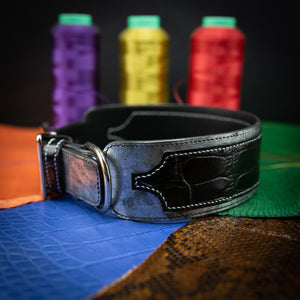 Exotic Leather Panel Dog Collar Add-On | Bespoke Built